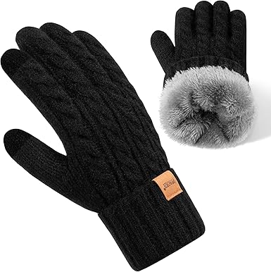 Black winter gloves